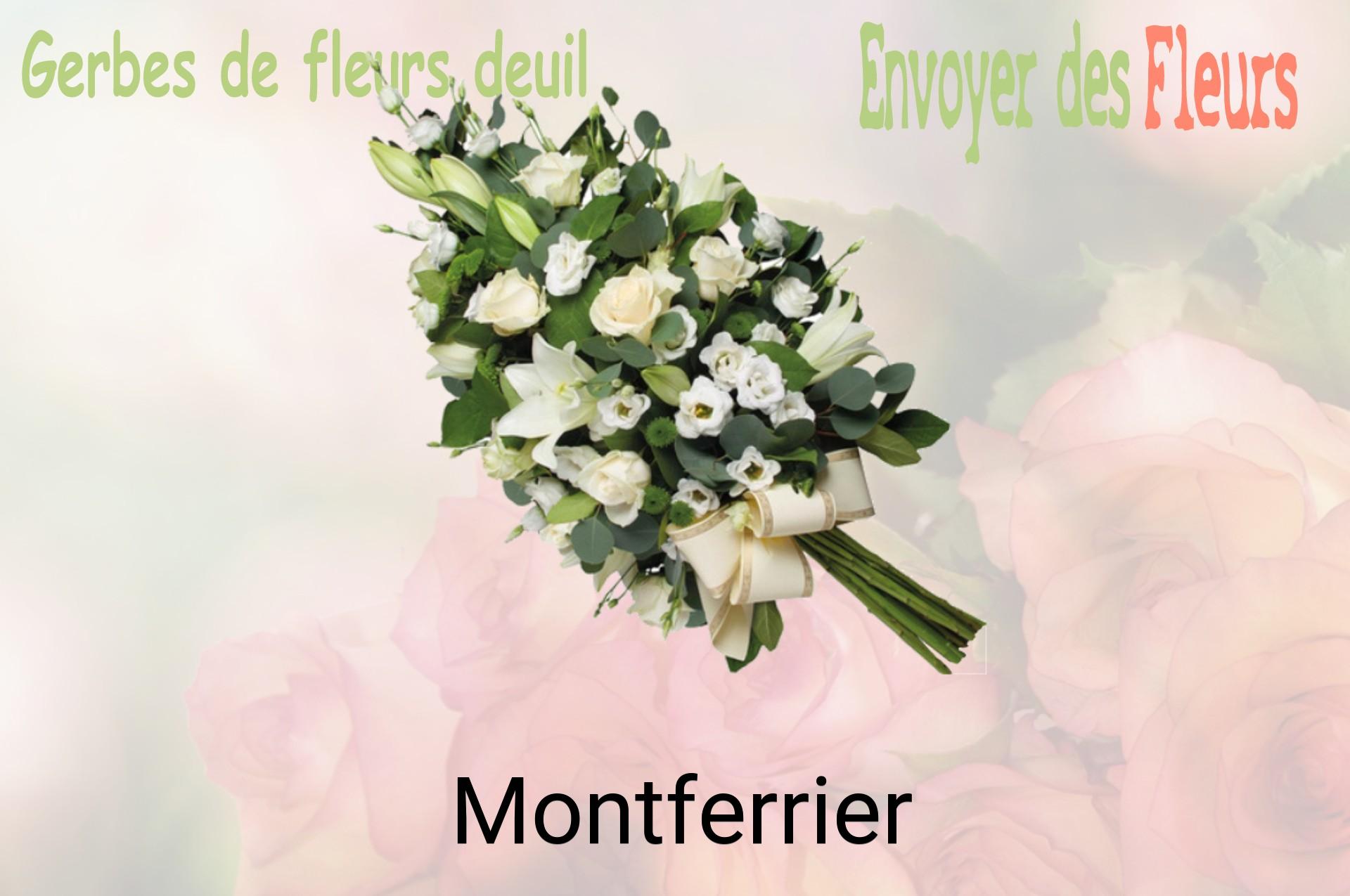 Gerbe de fleurs de deuil livrée à Montferrier